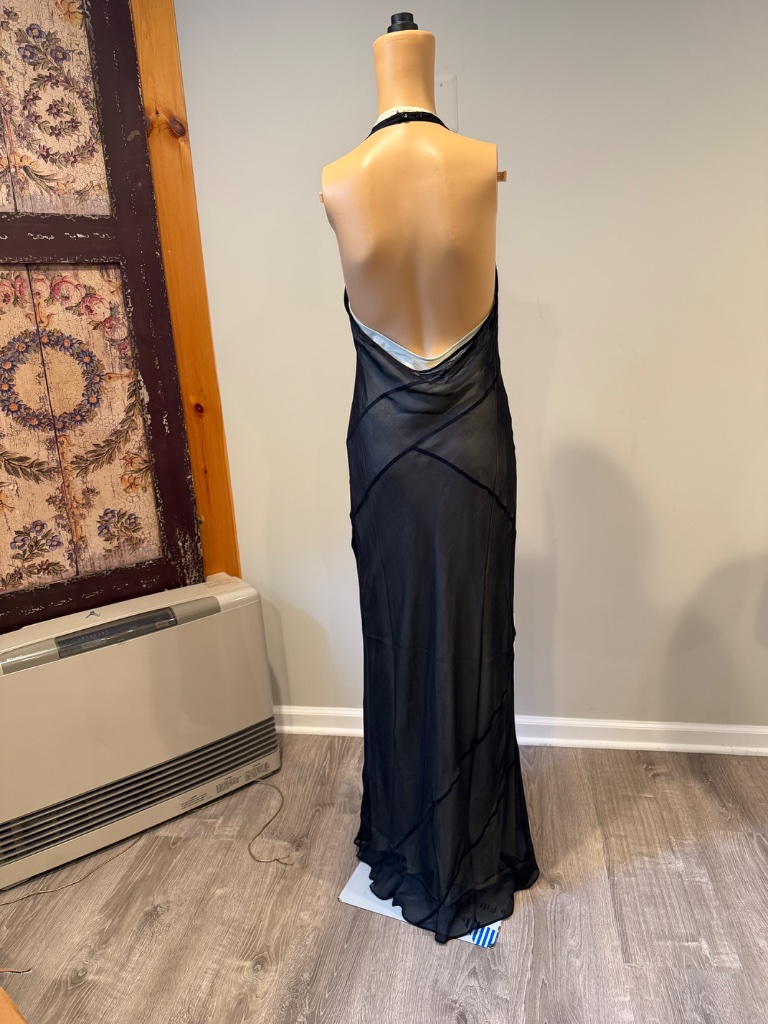 Nwt Sir. Strobe Halter Maxi Dress/Parallel Sheer Silk Black/Multi Size 4 — image 2 of 8